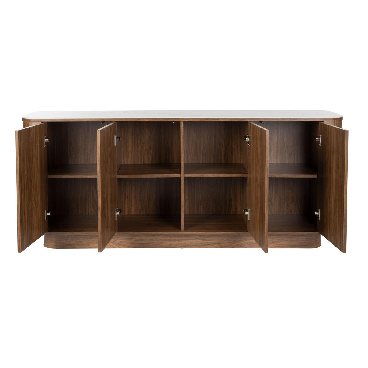 SIDEBOARD Almira Hoch 180 cm / Marmoroptik Walnussfarbe - Braun, Holzwerkstoff (180/75/40cm) - Housecraft Living