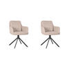 ESSZIMMERSTUHL Joy Beige 63/58/83 cm 2er-Set - Beige, Textil (58/83/63cm) - LABEL51