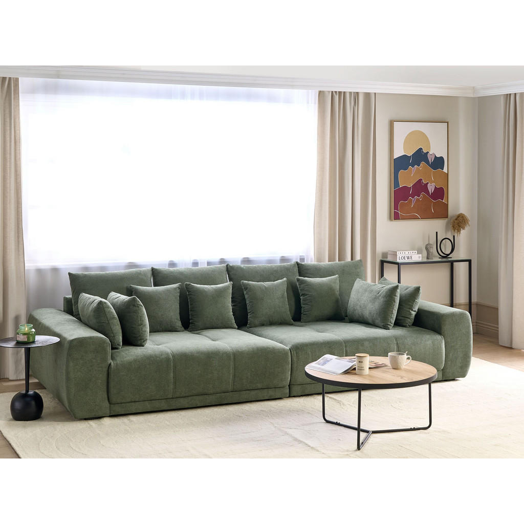Thumbnail - Beliani 4-Sitzer-Sofa, Grün, Schwarz, Textil, 308x84x136 cm, Wohnzimmer, Sofas & Couches, Sofas