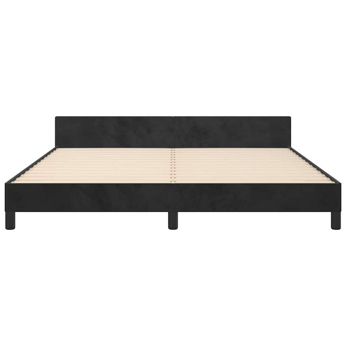 BETTGESTELL Ohne Matratze Schwarz 180/200 Cm Samt - Schwarz, Holz (180/200cm) - vidaXL