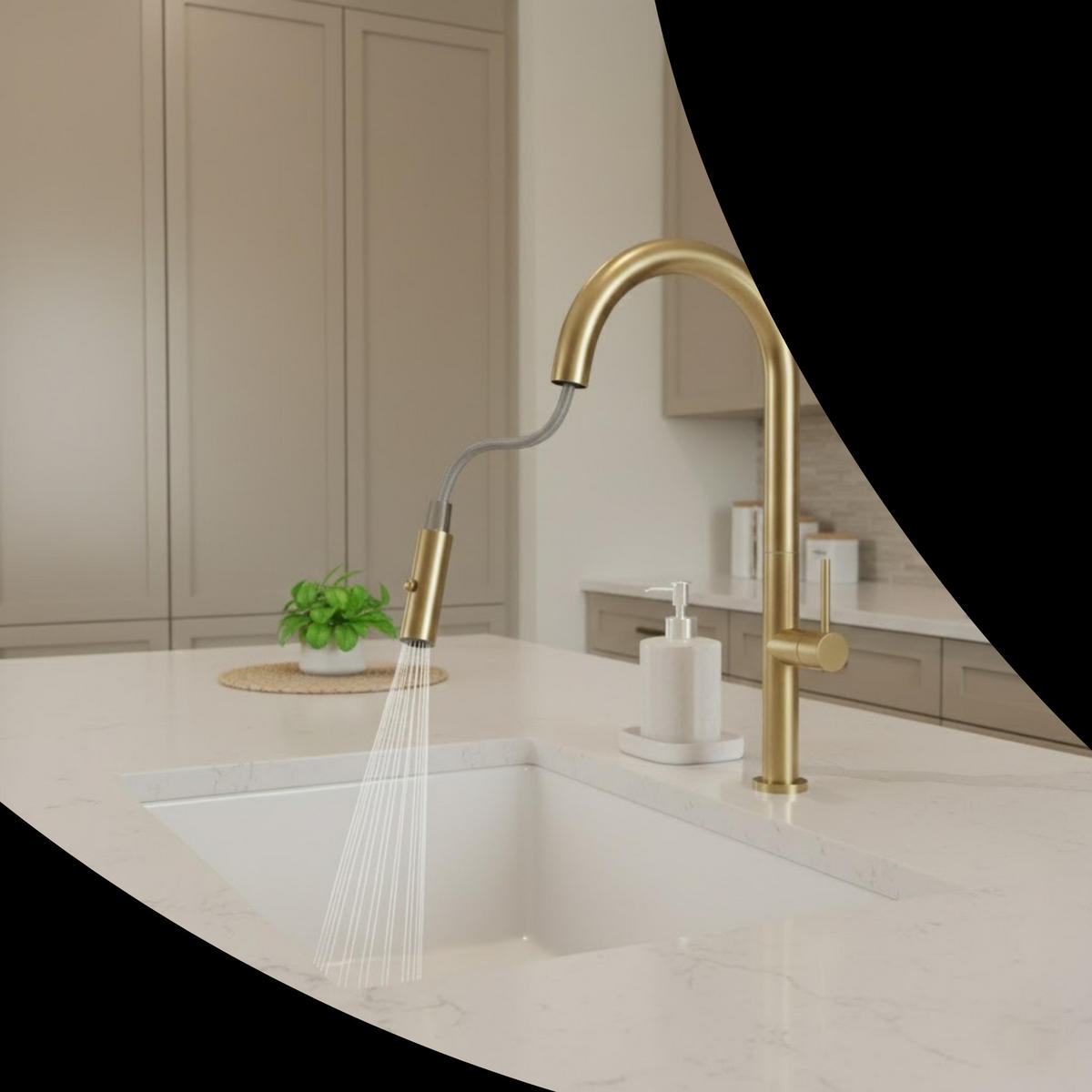 KÜCHENARMATUR Livia Gebürstetes Gold - Goldfarben, Metall (24/43/24cm) - Granitan