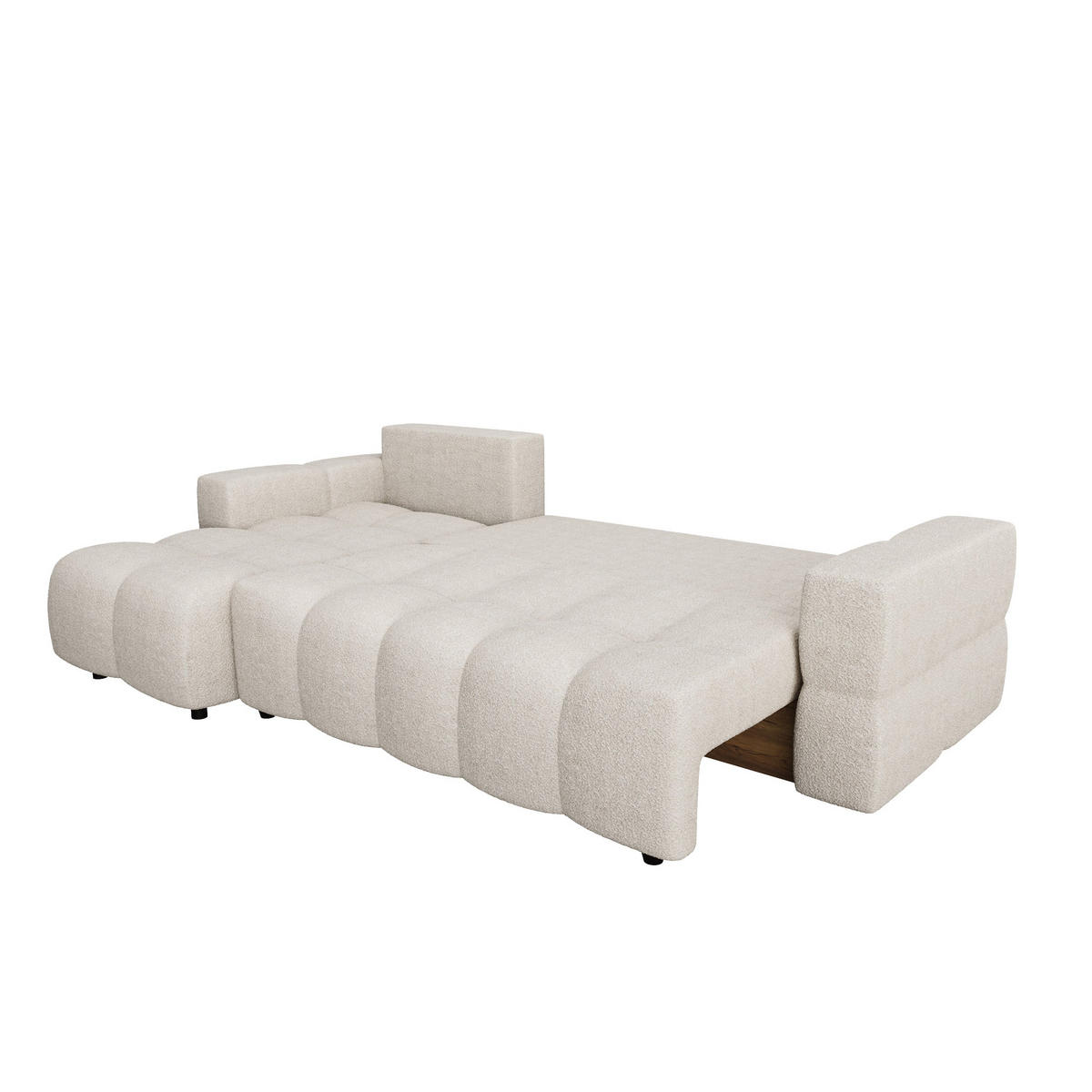 ECKSOFA LINKS Bouclé-Stoff Beige 286cm - Beige, Textil (169/286cm) - Sia Home