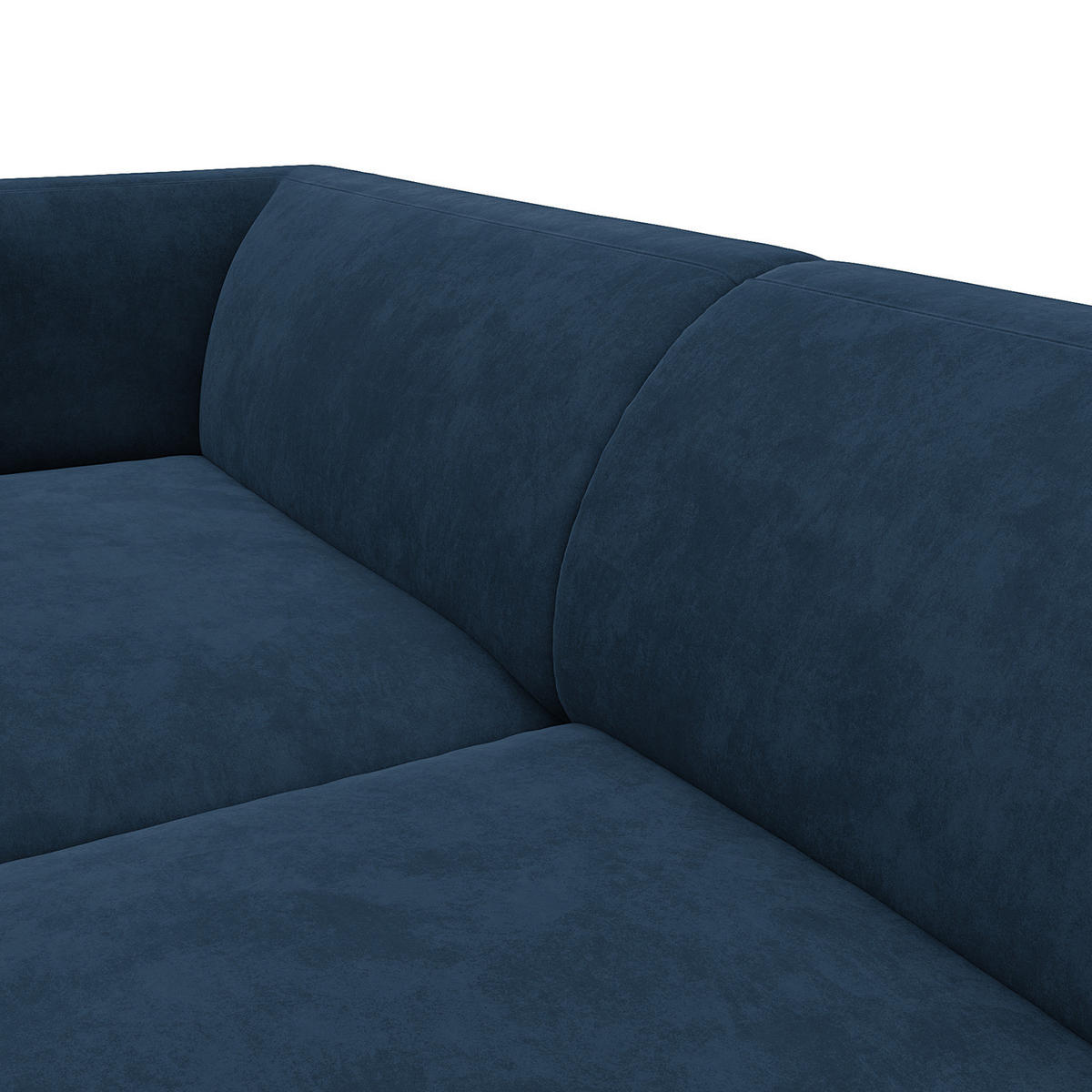 2,5-SITZER ECKSOFA mit Longchair - Schwarz/Dunkelblau, Textil/Metall (271/148cm) - home24