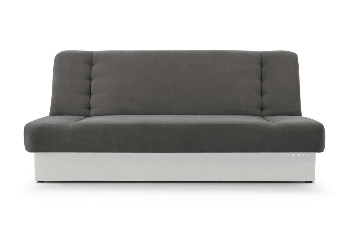 SCHLAFSOFA - Cyprus (Dunkelgrau + Weiß) - Greige, Holz (192/85/92cm) - Möblo