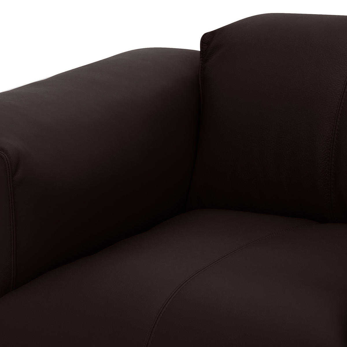 ECKSOFA mit Chaiselongue - Dunkelbraun/Schwarz, Leder/Kunststoff (290/173cm) - home24