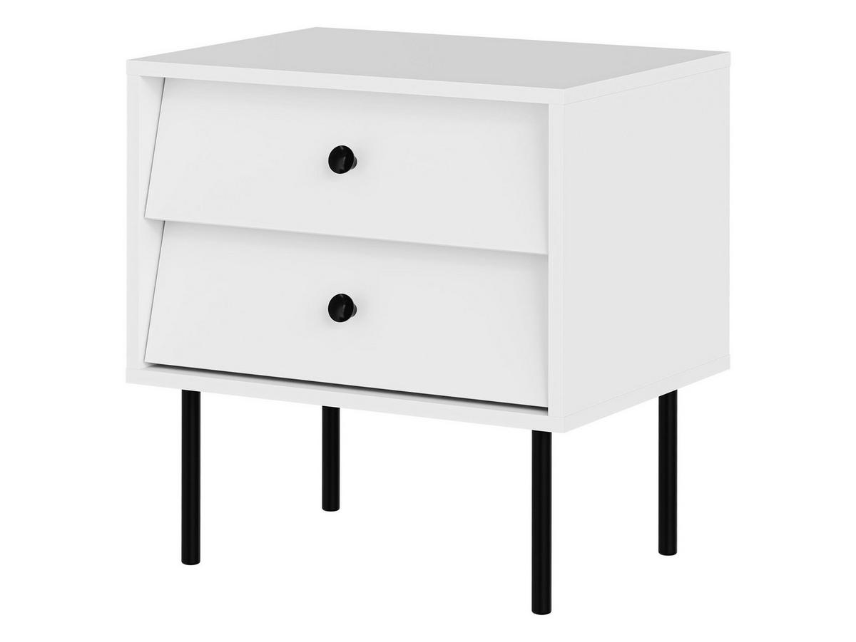 NACHTTISCH-SET Valerio 2S (2 Stück) - Schwarz/Weiß, Holzwerkstoff/Kunststoff (52/55/39cm) - MIRJAN24