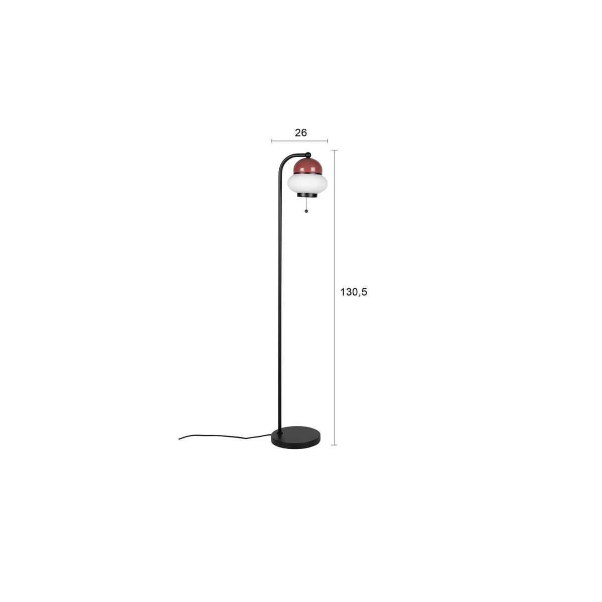 STEHLAMPE Bumble Rot - Rot, Metall (26/26/130.5cm) - Zuiver