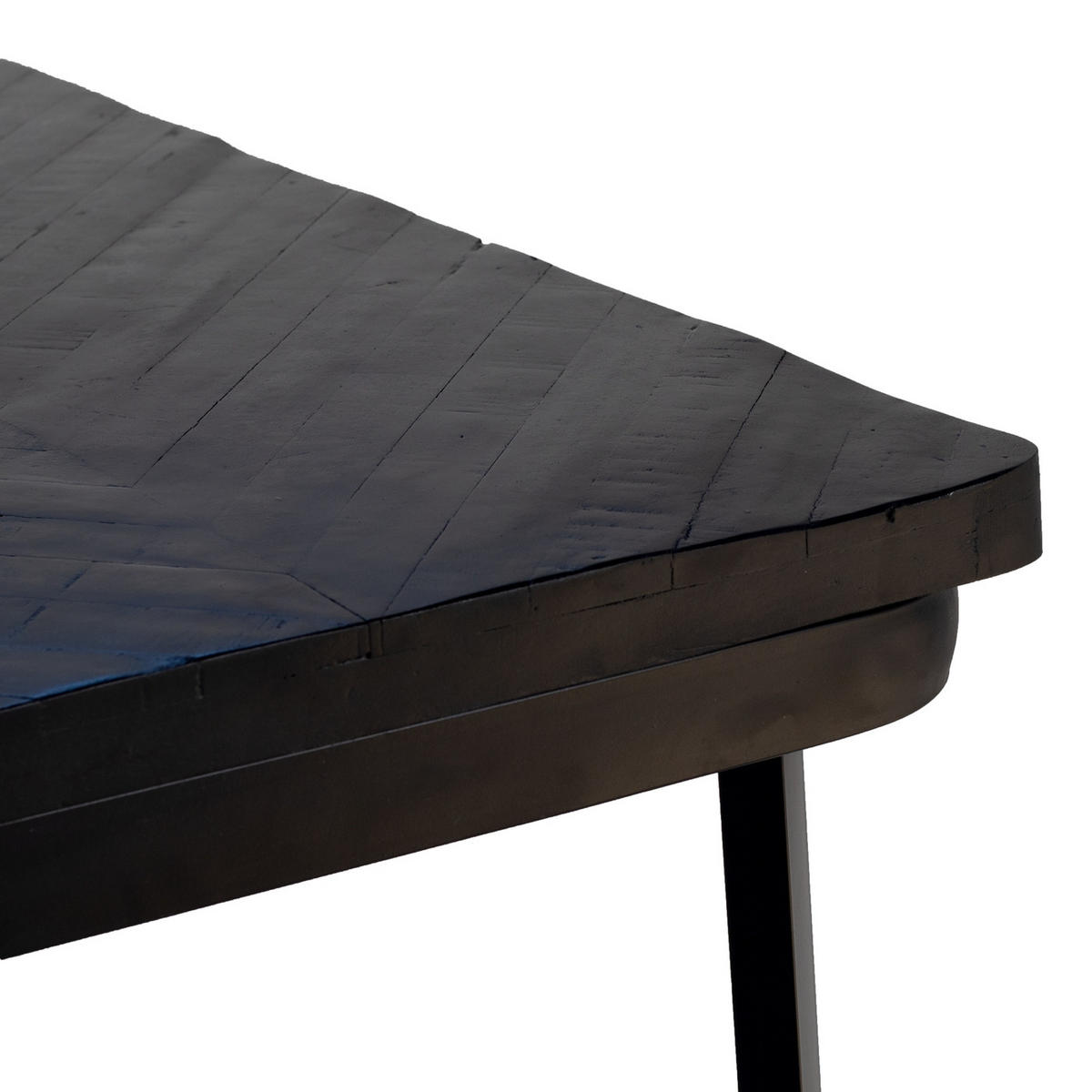 BARTISCH Herringbone aus Mangoholz 140cm, schwarz - Schwarz, Holz (60/110/140cm) - Giga Meubel