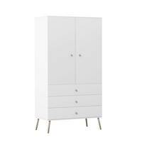 DREHTÜRENSCHRANK VALERIO 2-türig 100/52/202 cm Weiß - Weiß, Naturmaterialien/Holz (100/202/52cm) - Idohome