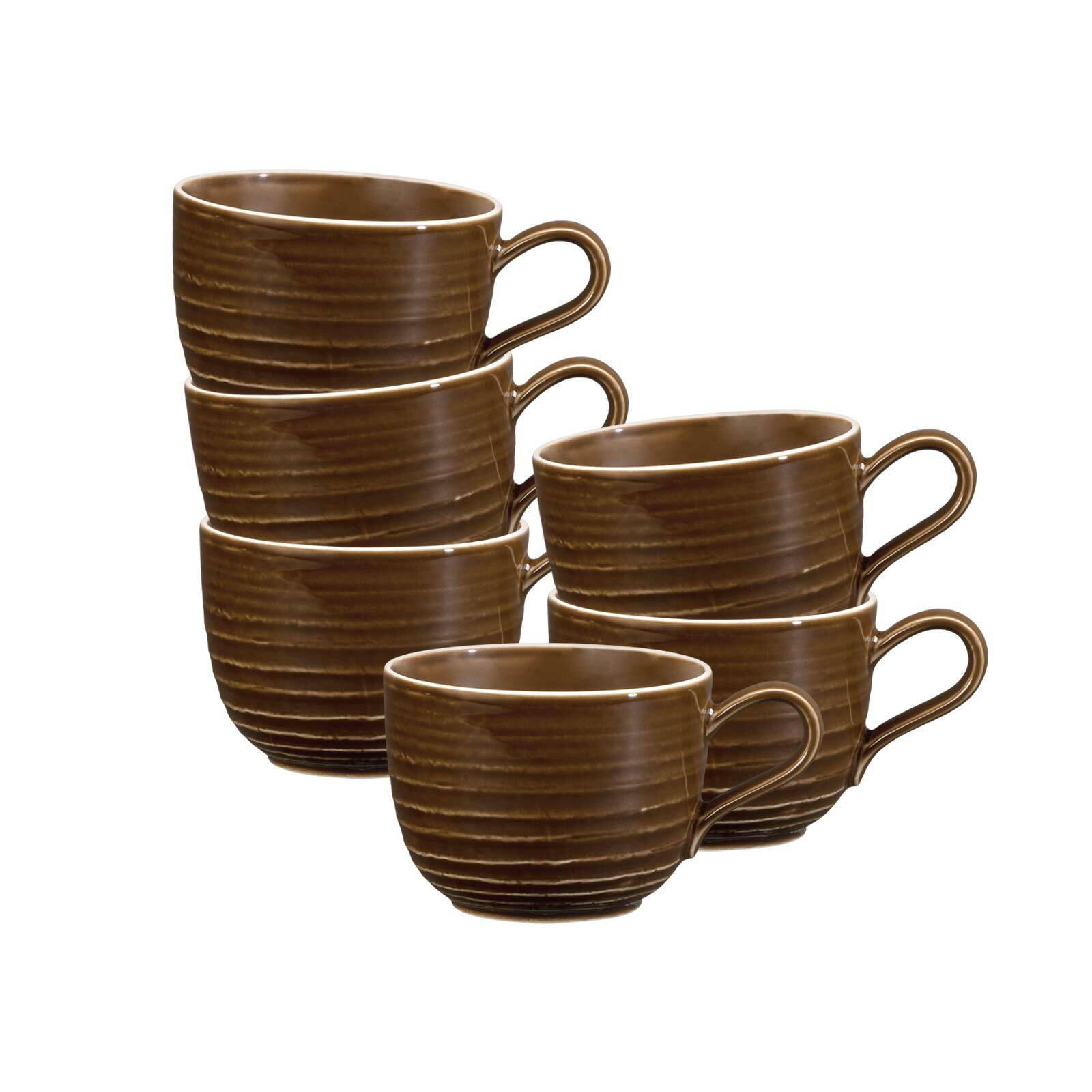 KAFFEETASSEN Terra Erdbraun 260 ml 6er Set - Braun, Keramik (0.26L) - Seltmann Weiden
