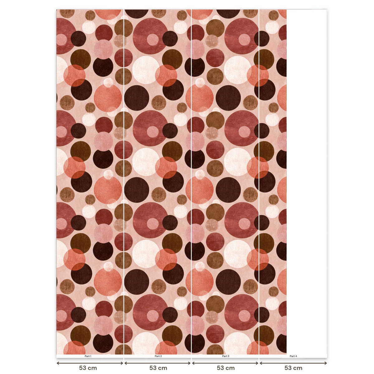 TAPETE - Kreise - Modern - Farbenfroh - 180x280 cm - Multicolor, Papier (180/280cm) - OnlyWow