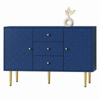 KOMMODE mit 2 Türen und 3 Schubladen 120 x 40 x 83 cm Marineblau - Blau, Metall (40/83/120cm) - Meubliv