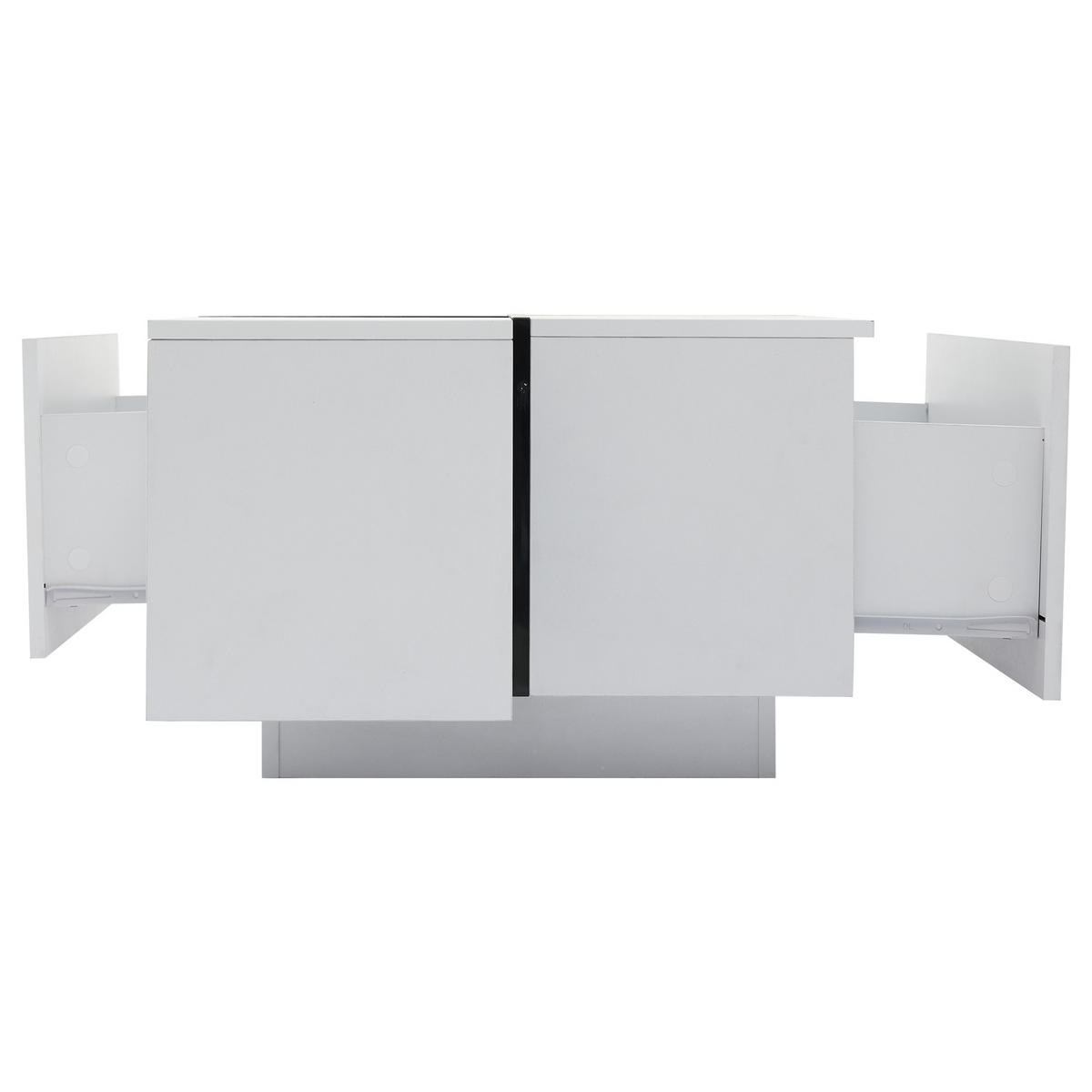 COUCHTISCH aus Spanplatte, Weiß/Schwarz, Hochglanz-Tischplatte, 4 Schubladen, 30 kg Traglast, 100/60/40 cm,Weiß - Weiß, Holzwerkstoff (100/60/40cm) - Redom