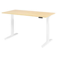 SCHREIBTISCH elektrisch XMKA 80/160/74 cm in Ahornfarben/Weiß - Ahornfarben/Weiß, Holzwerkstoff (80/160/74cm) - bümö