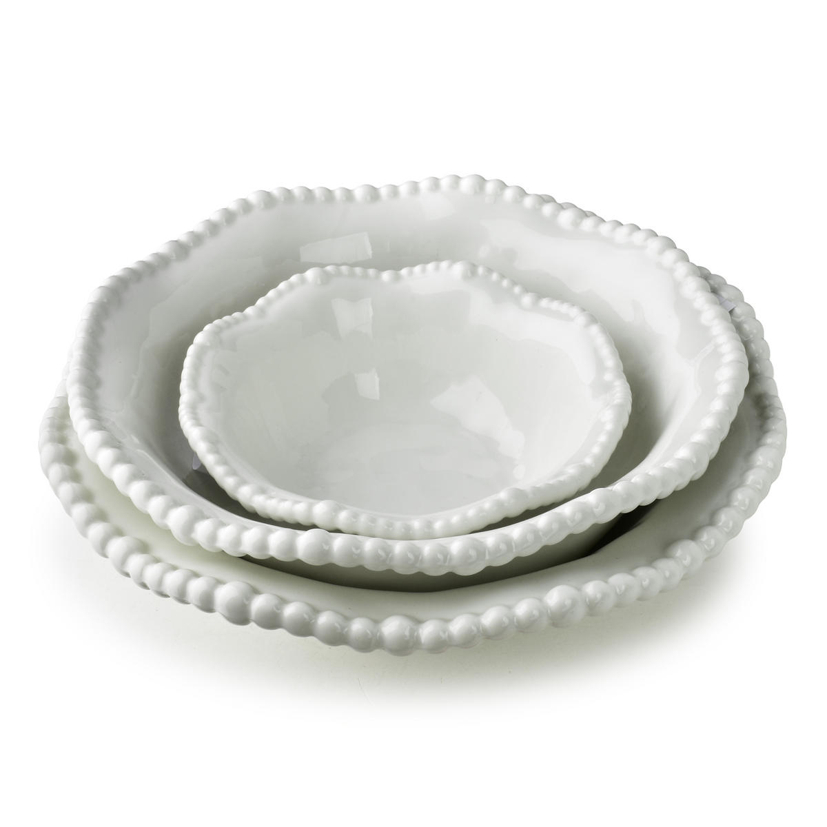 SCHALE Basic weiß 23/23/8 cm Porzellan - Weiß, Keramik (23/8/23cm) - Mondex