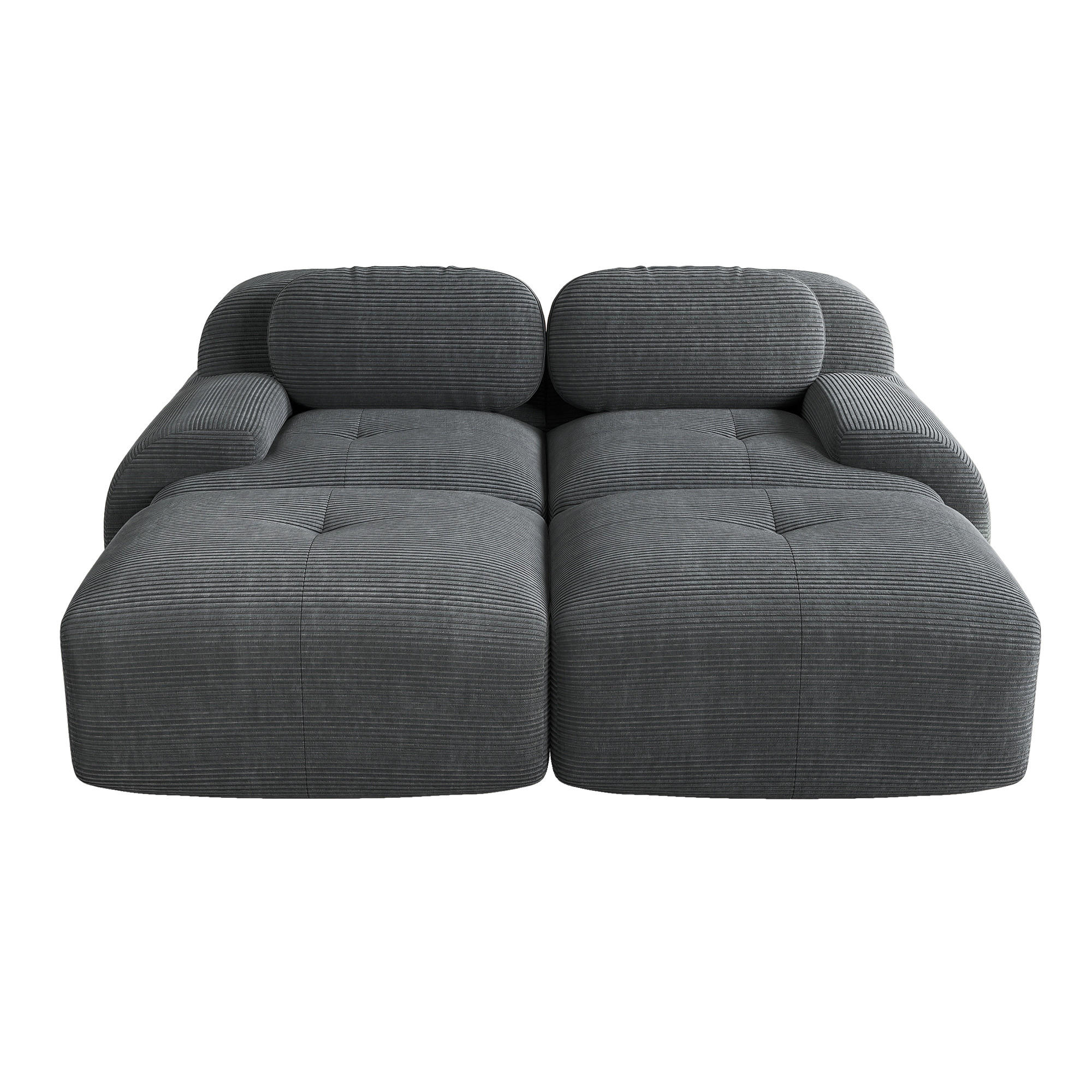 SOFA 2-Sitzer 208/178/75 cm Grau - Grau, Textil (178/75/208cm)