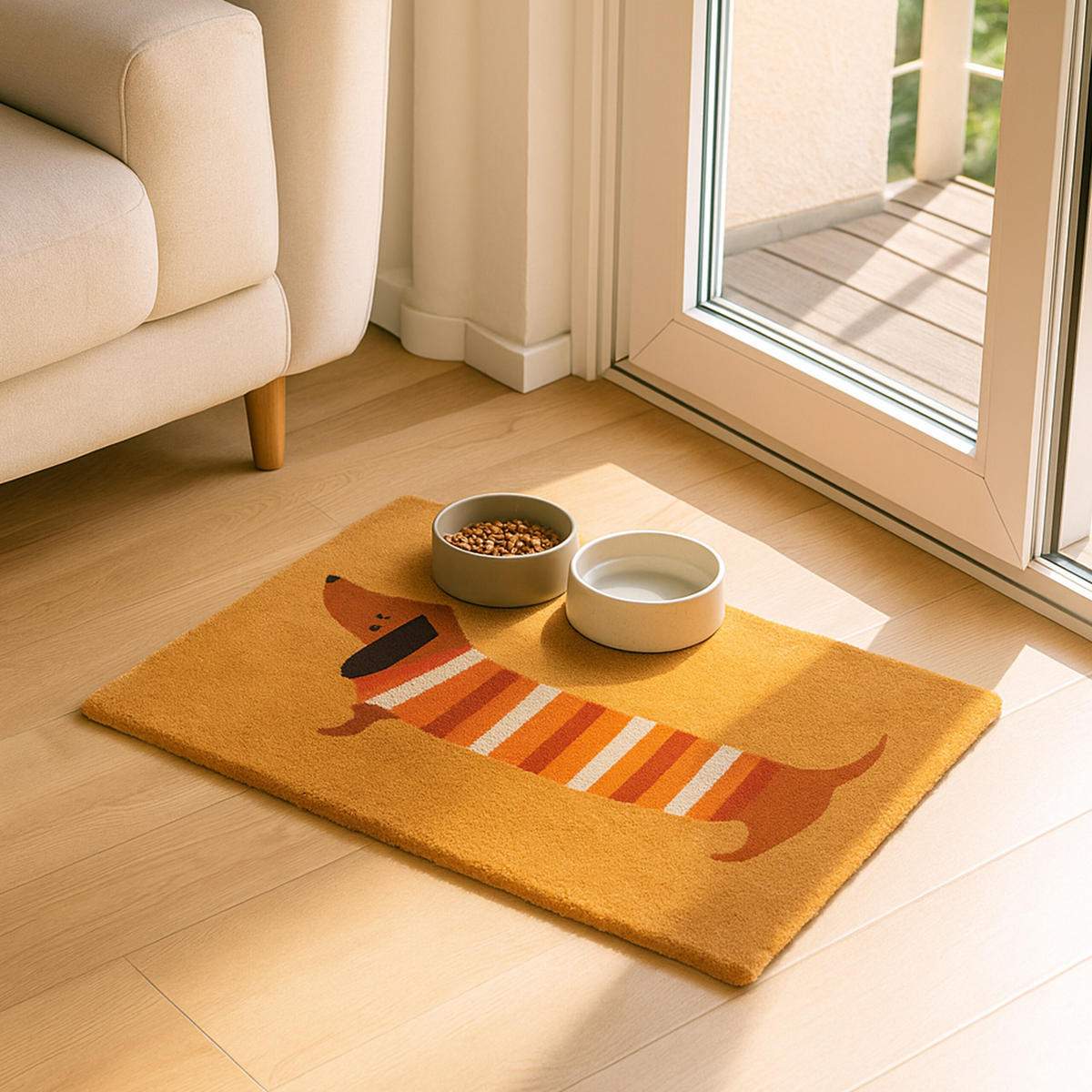 ROHOŽ - svetlohnedá, textil/plast (60/40cm) - Relaxdays