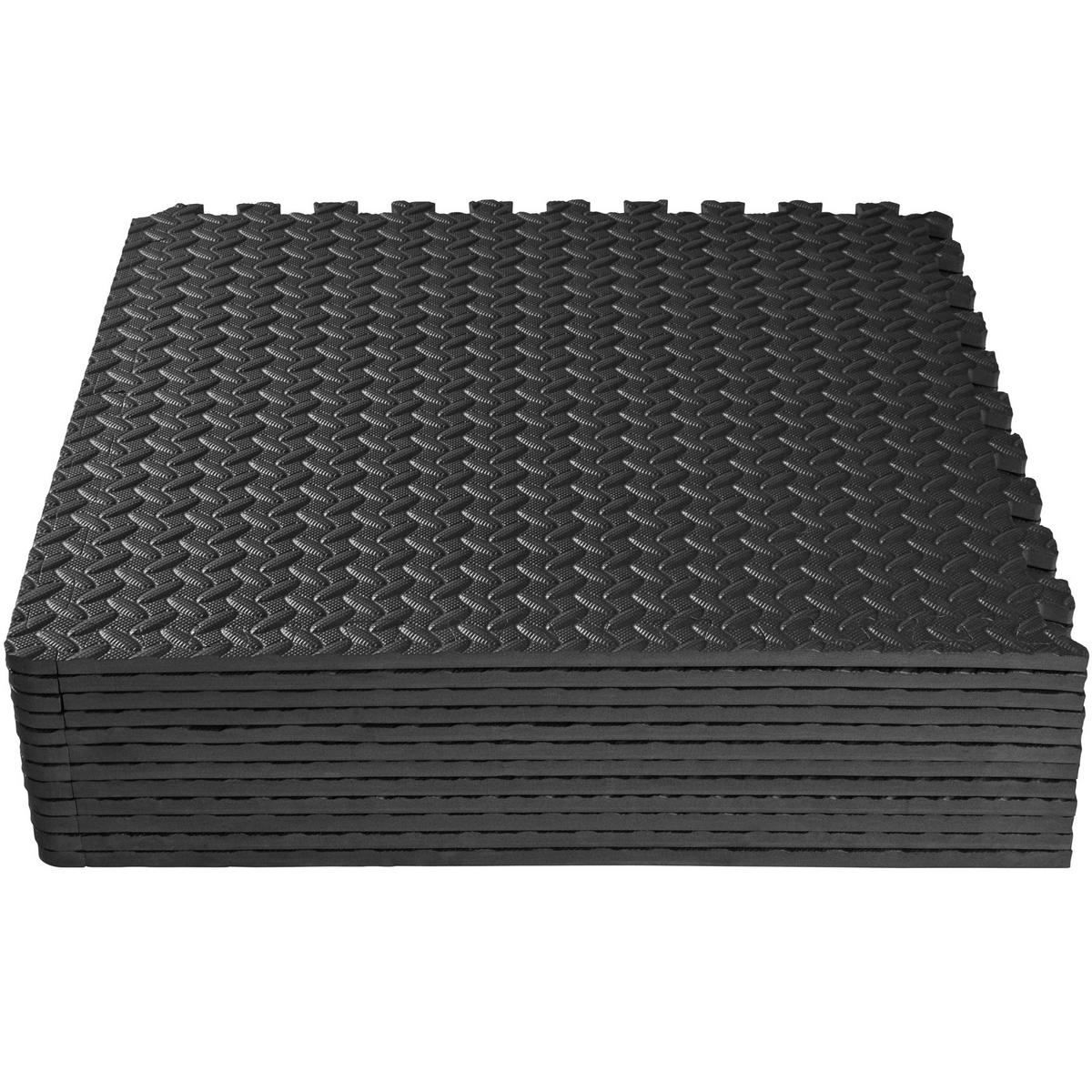 SCHUTZMATTENSET ,leichte Reinigung und flexibel erweiterbar,schwarz - Schwarz, Kunststoff (124/307cm) - tectake