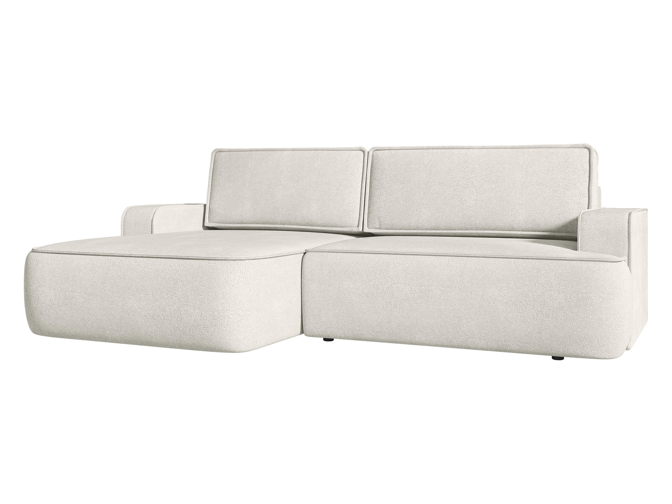 ECKSOFA Mono, Seite: Links - Hellbraun/Schwarz, Holz/Kunststoff (260/168cm) - MIRJAN24