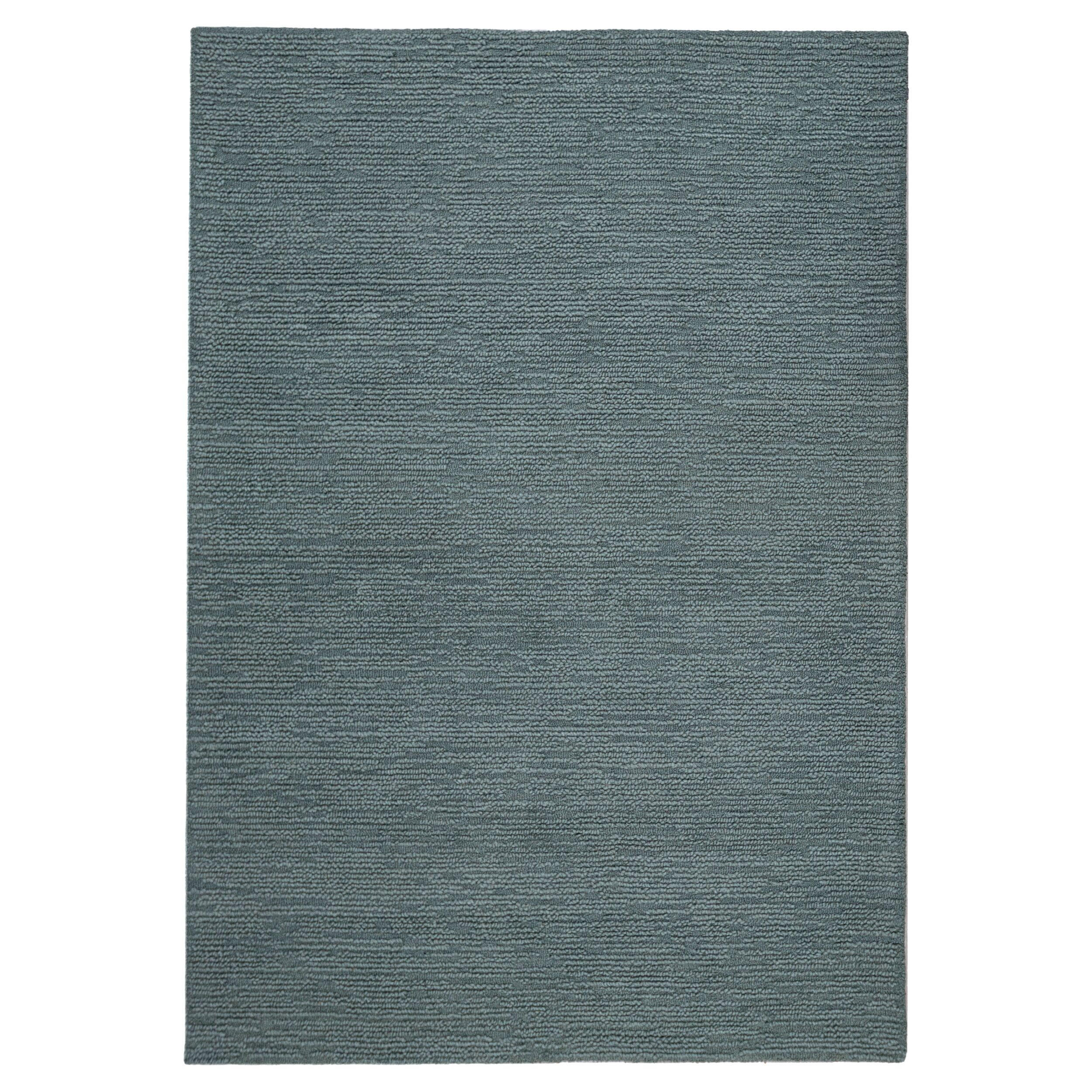 WOLLTEPPICH Boucle, Unifarben, Strapazierfähig, natürlich & pflegeleicht Türkis Rechteckig 120x170 - Blau, Textil (170/120cm) - KADIMA DESIGN