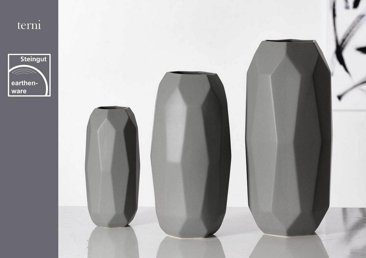 VASE Terni grau 38,5 cm - Grau, Keramik (38.5cm) - Ritzenhoff Breker