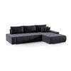 ECKSOFA mit Schlaffunktion Dhaka L Dunkelgrau - Graphitfarben, Textil (185/265cm) - Fedve