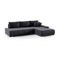 ECKSOFA mit Schlaffunktion Dhaka L Dunkelgrau - Graphitfarben, Textil (185/265cm) - Fedve