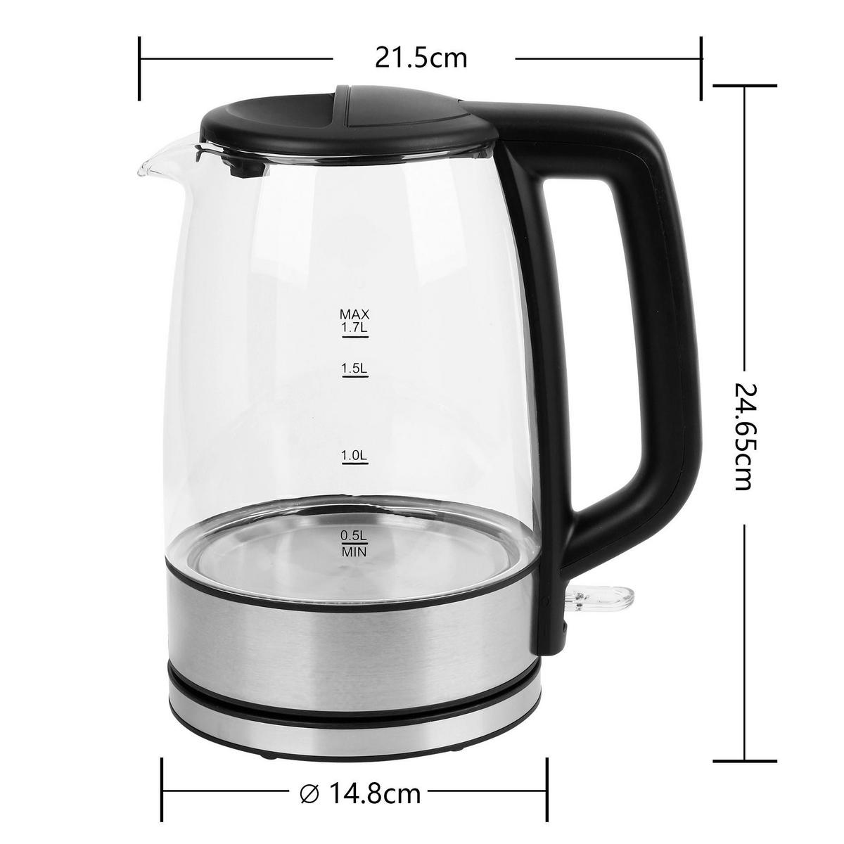WASSERKOCHER Carolin in Schwarz ca. 1,7 l - Schwarz, Kunststoff (15/24/21.5cm)