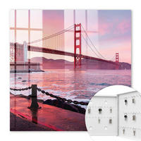 SCHLÜSSELBOX Weiß 30x30 cm – Türöffnung nach rechts - Stadtbrücke - Pink, Metall (30/30/5cm) - TULUP