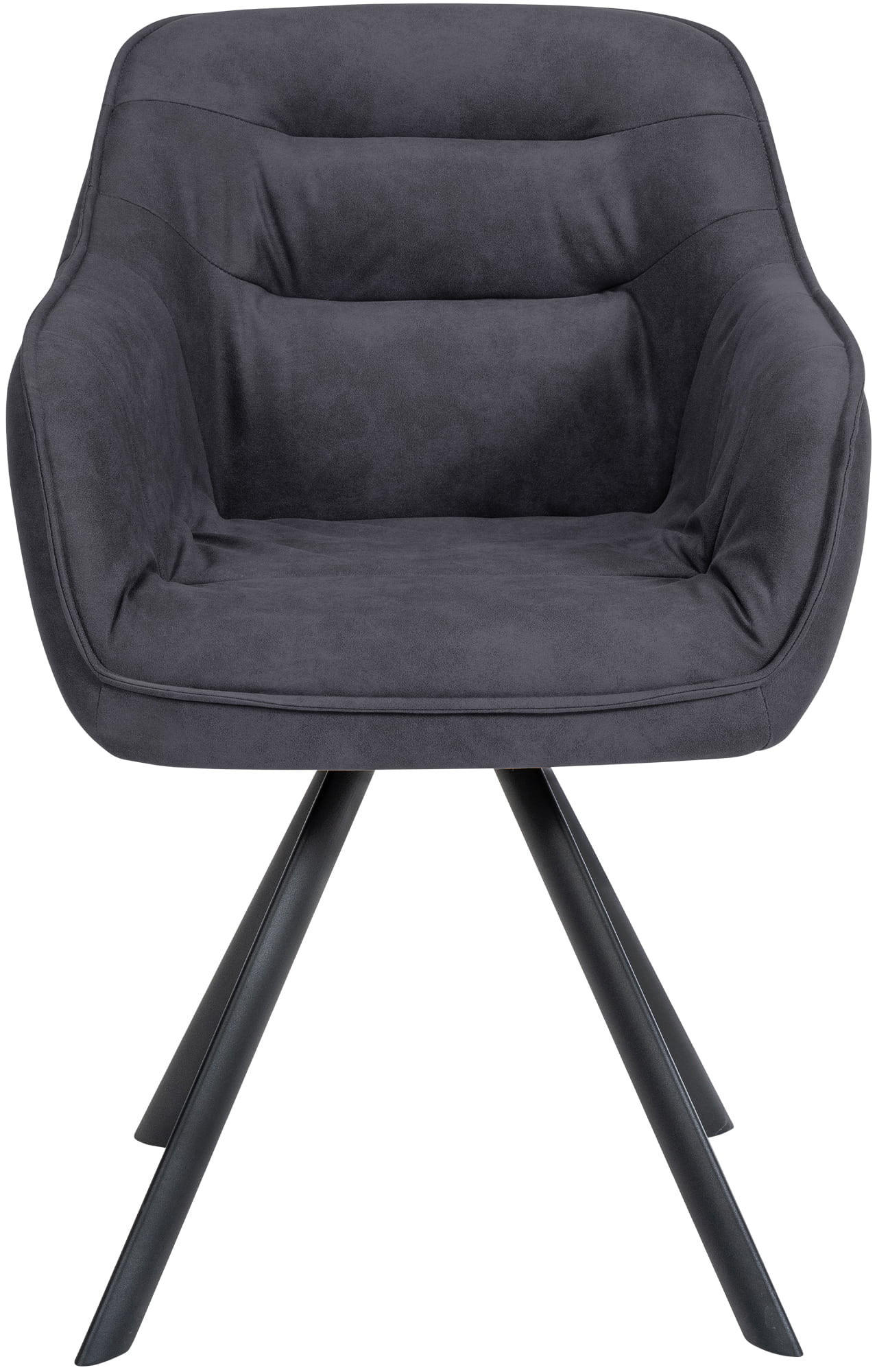 ARMLEHNENSTUHL Vintage Stoff schwarz - Schwarz, Textil/Metall (57/90/63cm) - CLP