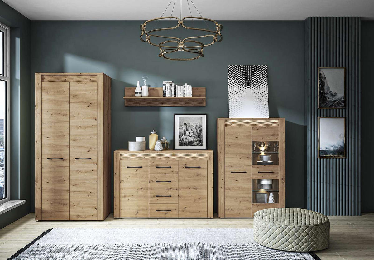 KLEIDERSCHRANK – 92 cm – Artis – Eiche Artisan - Eiche Artisan, Holzwerkstoff (92/200/55cm) - hi-markt