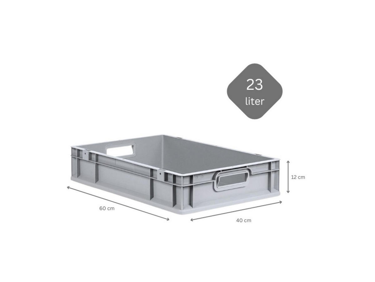 EUROBOX Nextgen Economy Griffe Offen 12x40x60cm 23 Liter - Grau, Kunststoff (40/12/60cm) - PROREGAL