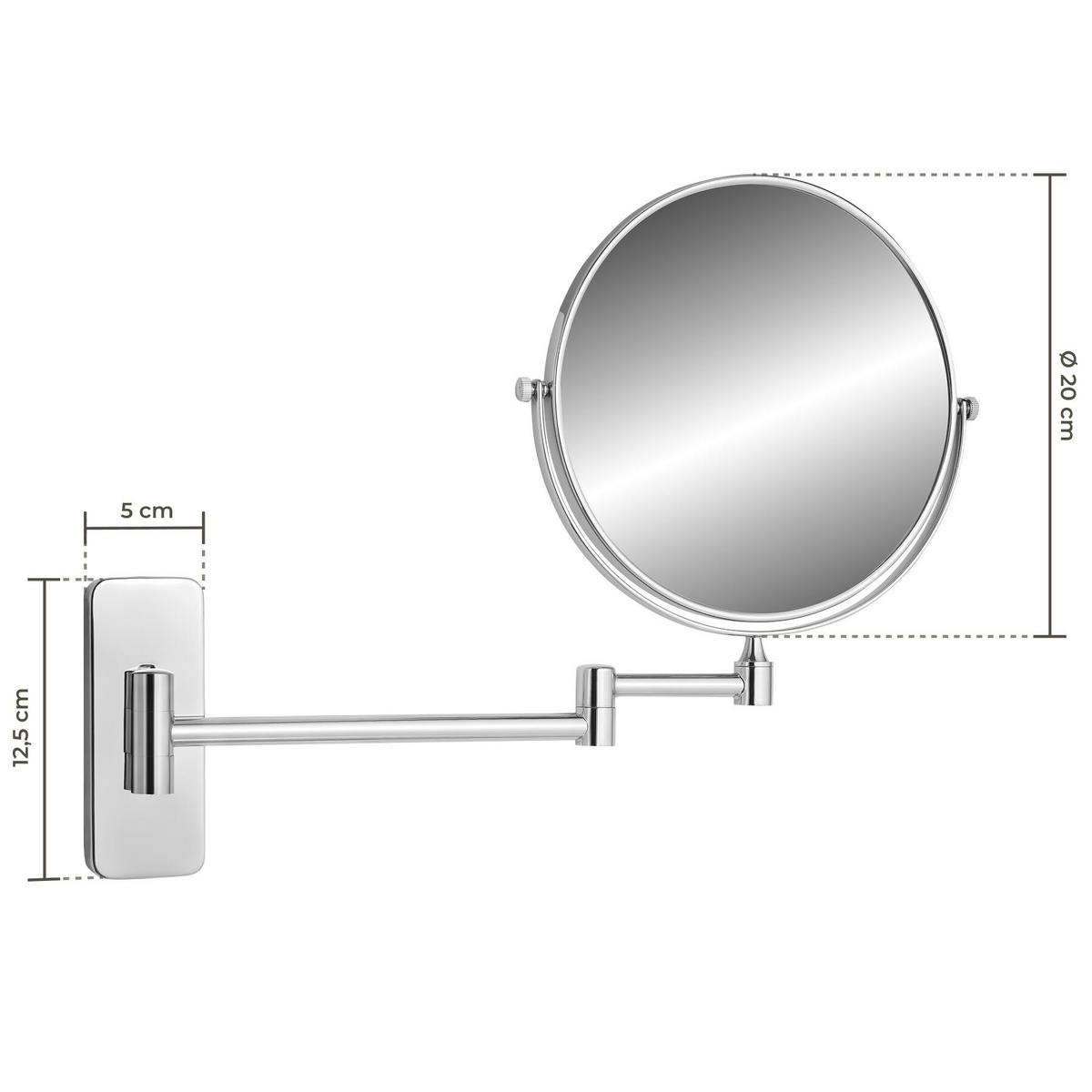 KOSMETIKSPIEGEL , doppelseitig, Ø 20 cm, silber - Silberfarben, Glas (2.7/31/26.5cm) - tectake