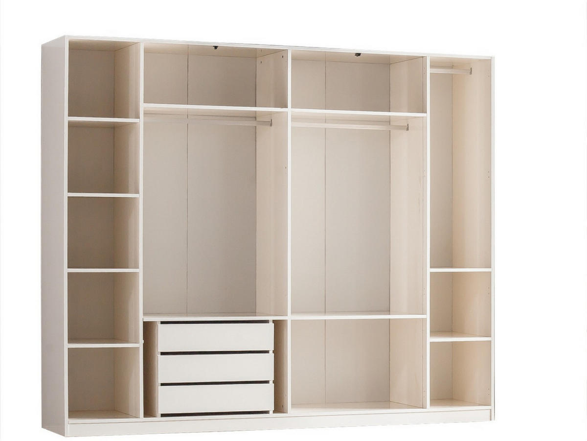 KLEIDERSCHRANK Rubato 6 trg. - Creme, Holzwerkstoff (260/225/63cm)