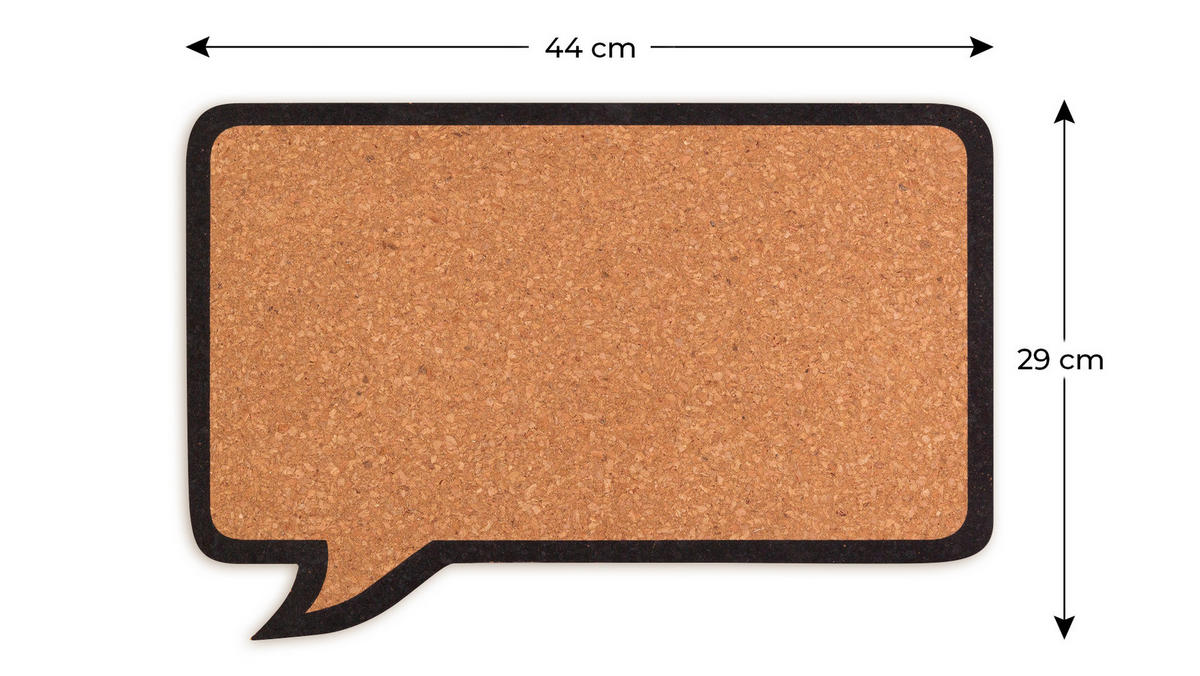 KORKTAFEL „Sprechblase“ 44x29 cm - Braun, Holz (44/29/1cm) - ALLboards