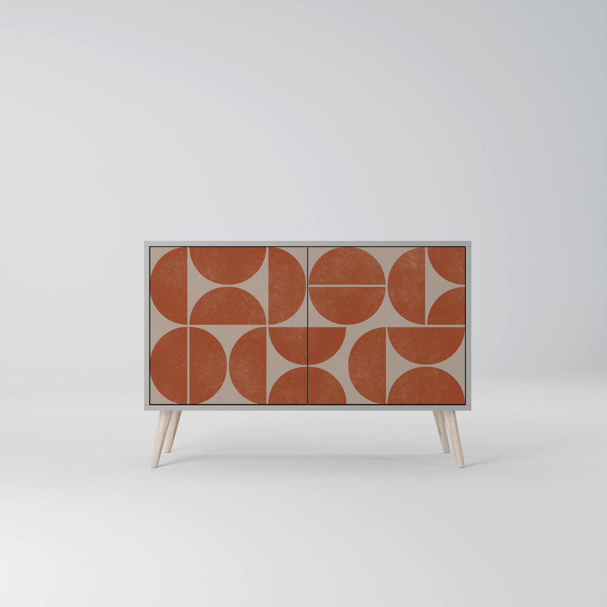 SIDEBOARD REPETITION COMPULSION, Eicheneffekt, 111x42x77,5 cm, 2 Türen - Eichefarben/Buchefarben, Holzwerkstoff/Buchenholz (111/77.5/42cm) - SpaceRebels