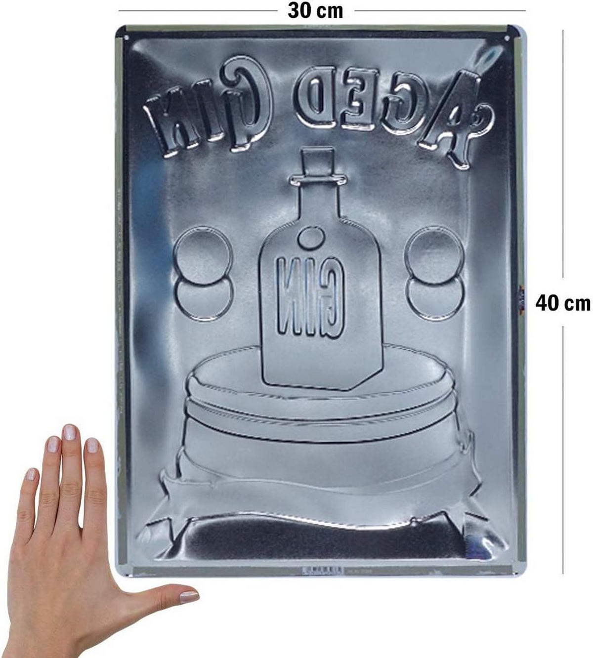 BLECHSCHILD 30/40 cm Open Bar Aged Gin Barrel - Multicolor, Metall (30/40/0.2cm) - Nostalgic-Art