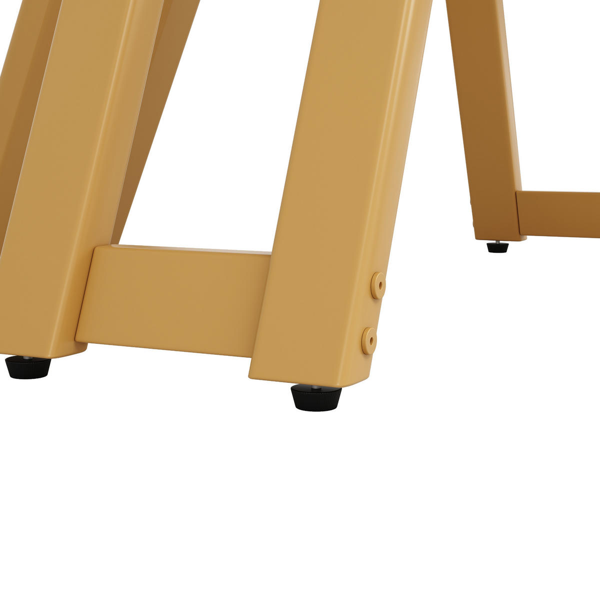 ESSTISCH 100/100/76 cm Gold/Weiß aus MDF und Metall mit verstellbaren Füßen - Weiß, Holzwerkstoff (100/100/76cm) - OKMYHOME