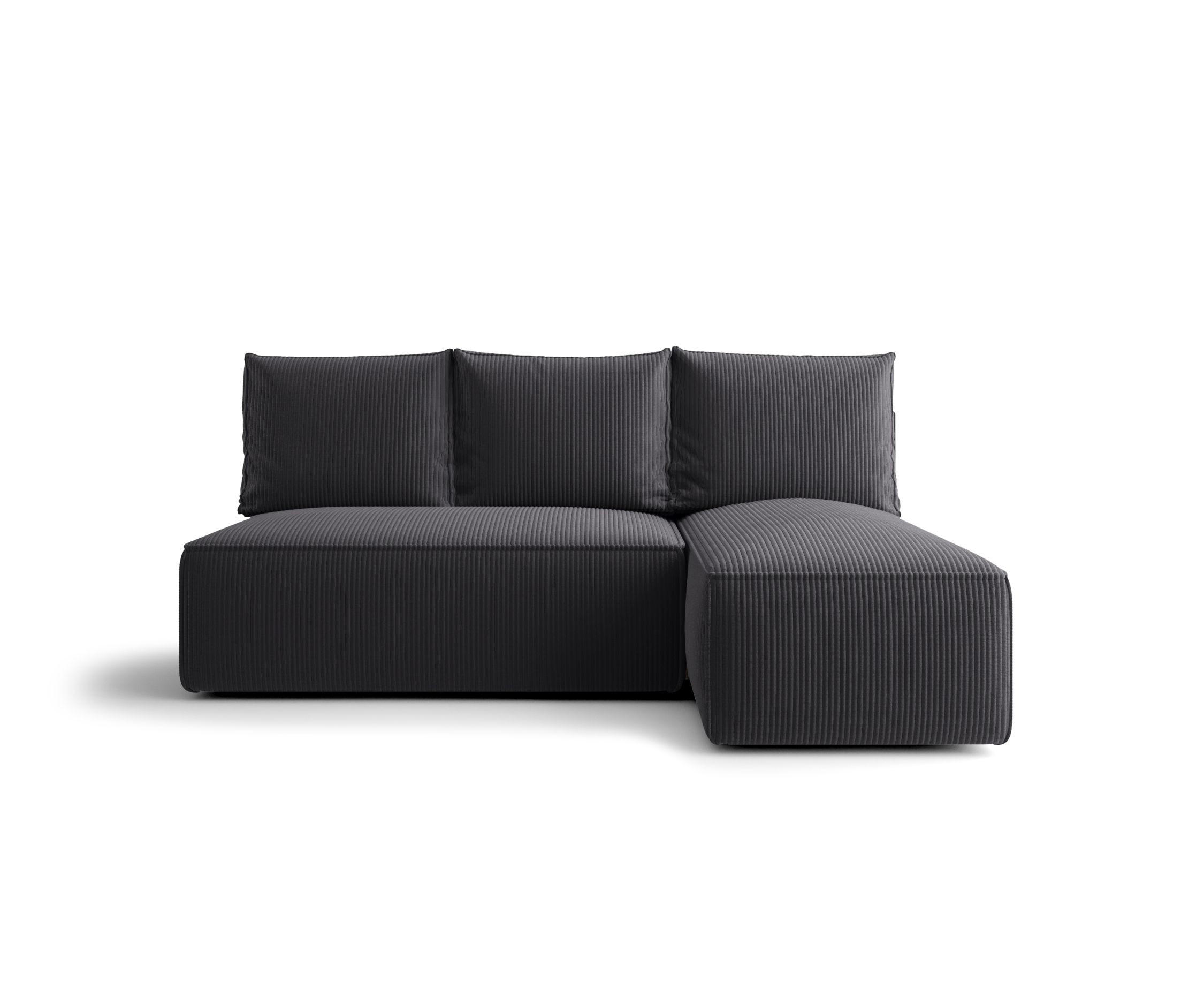 ECKSOFA mit Schlaffunktion SAVIO MINI Poso 34 Rechts - Graphitfarben, Textil (200/140cm) - Bedante