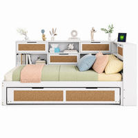 SCHLAFSOFA mit Ausziehbett 140x200 cm Holz Weiß 2 Liegeflächen - Weiß, Holz (140/200cm) - Meubliv