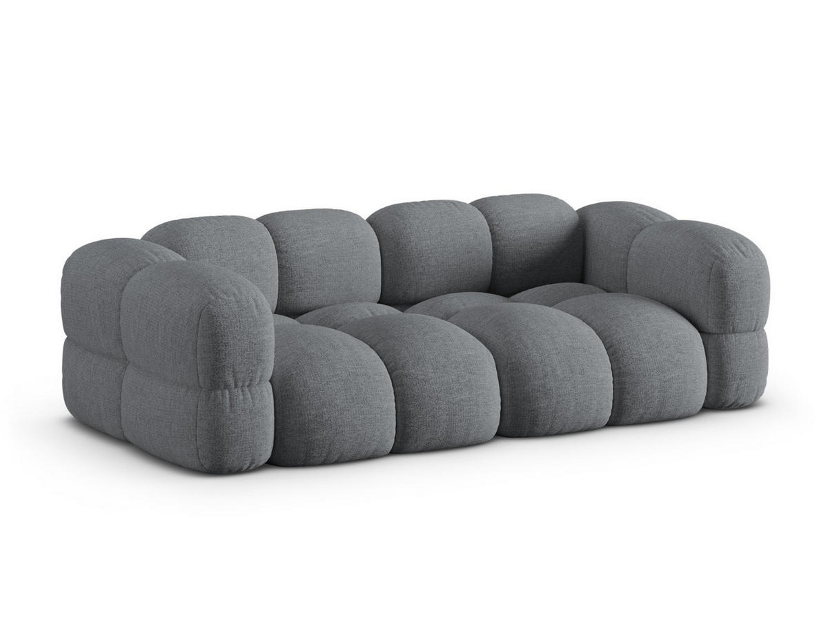 SOFA Loretto aus strukturiertem Stoff grau 4 Sitzplätze - Grau, Textil (100/68/250cm) - Cosmopolitan Design