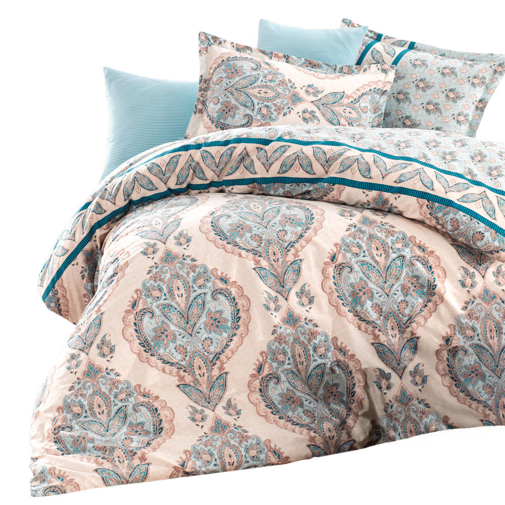 BETTWÄSCHE 5-teilig 200/200 cm TALYA - Blau, Textil (200/200cm) - ROLFNERS