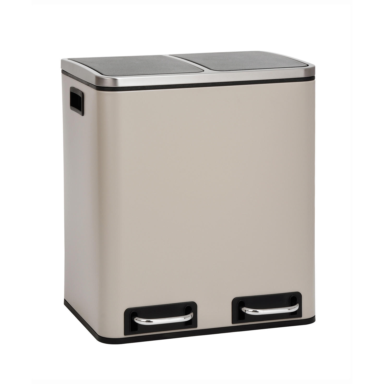 MÜLLEIMER TM2X15 - Taupe, Metall (41/47/31cm) - SVITA