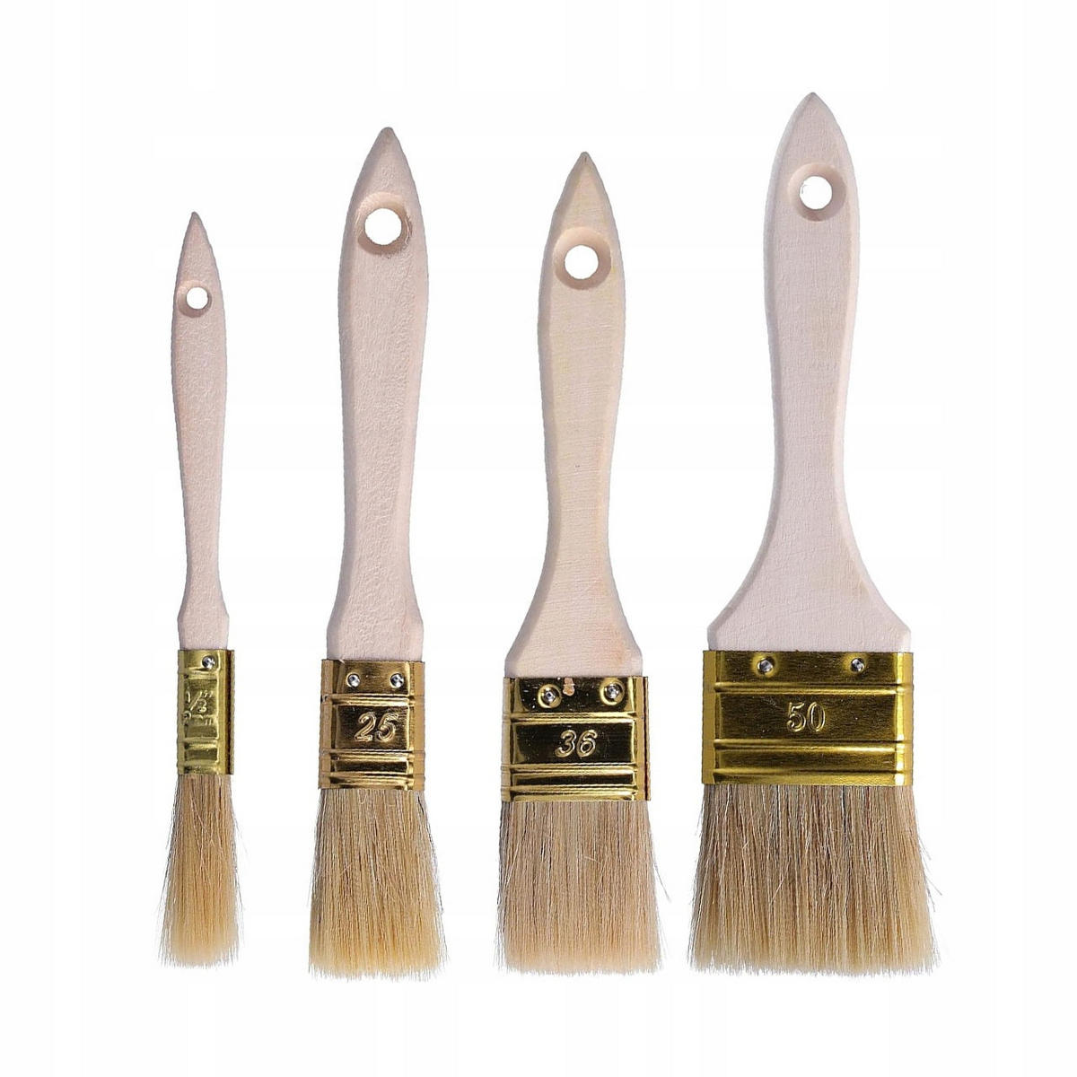 PINSEL Universal 20-tlg. Set, flach, Naturhaar, 15 mm, 25 mm, 36 mm, 50 mm - Multicolor, Kunststoff/Metall