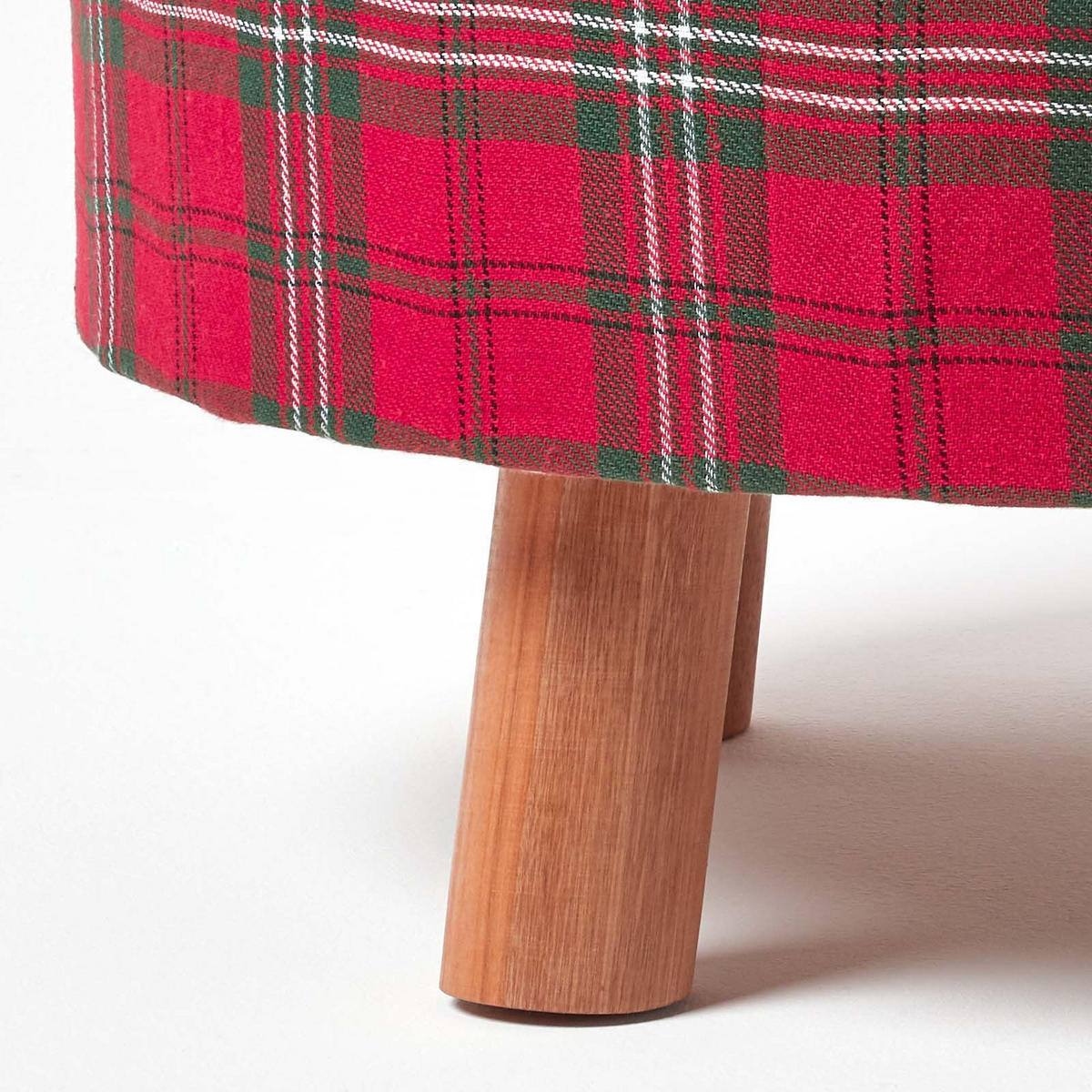HOCKER Edward Tartan rot kariert, 62/62/30 cm - Rot, Textil (62/30/62cm) - Homescapes
