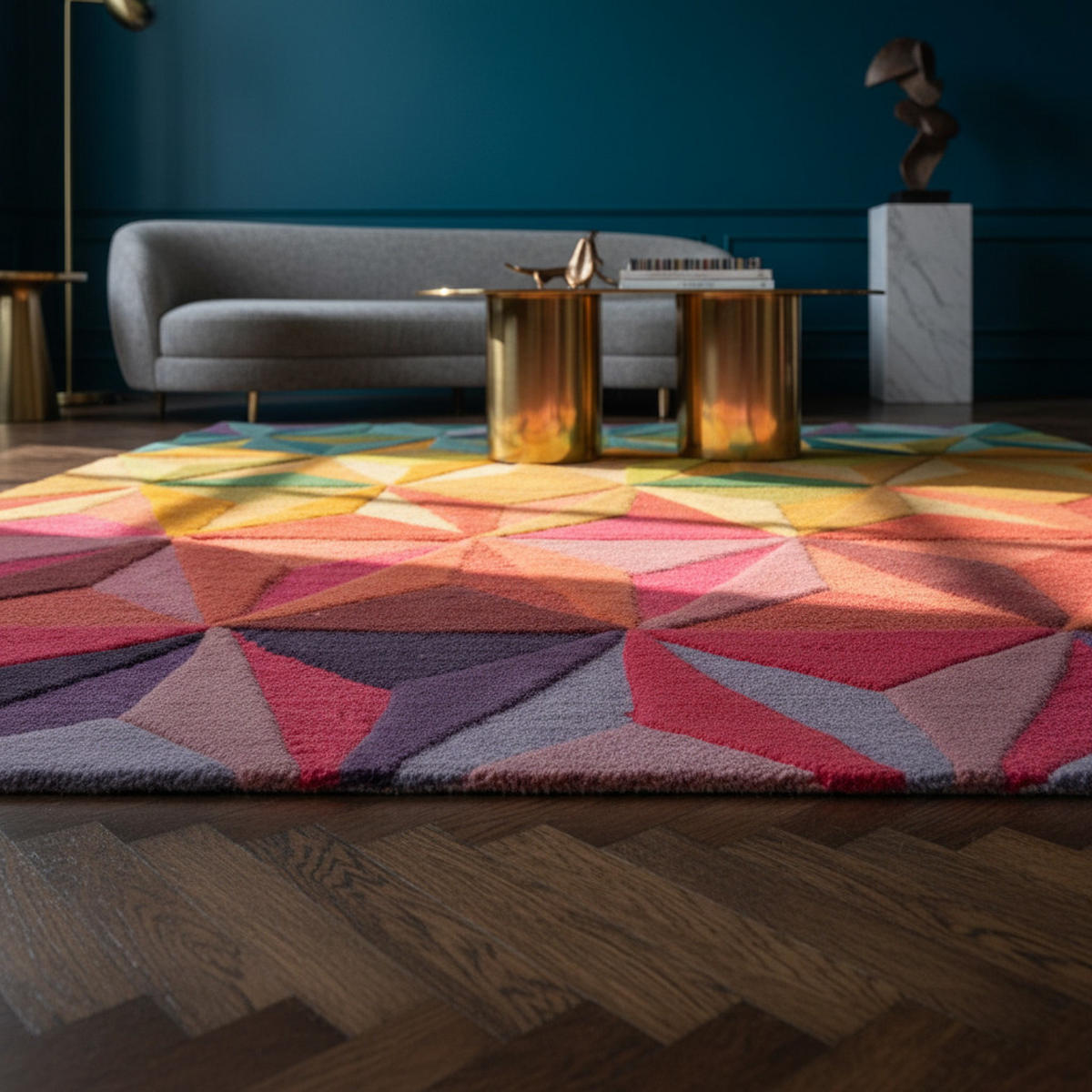 WOLLTEPPICH Mosaikmuster Bunt, handgetuftet DERWENT TILLY, Multi 120x170 cm - Multicolor, Textil (120/170cm) - KADIMA DESIGN