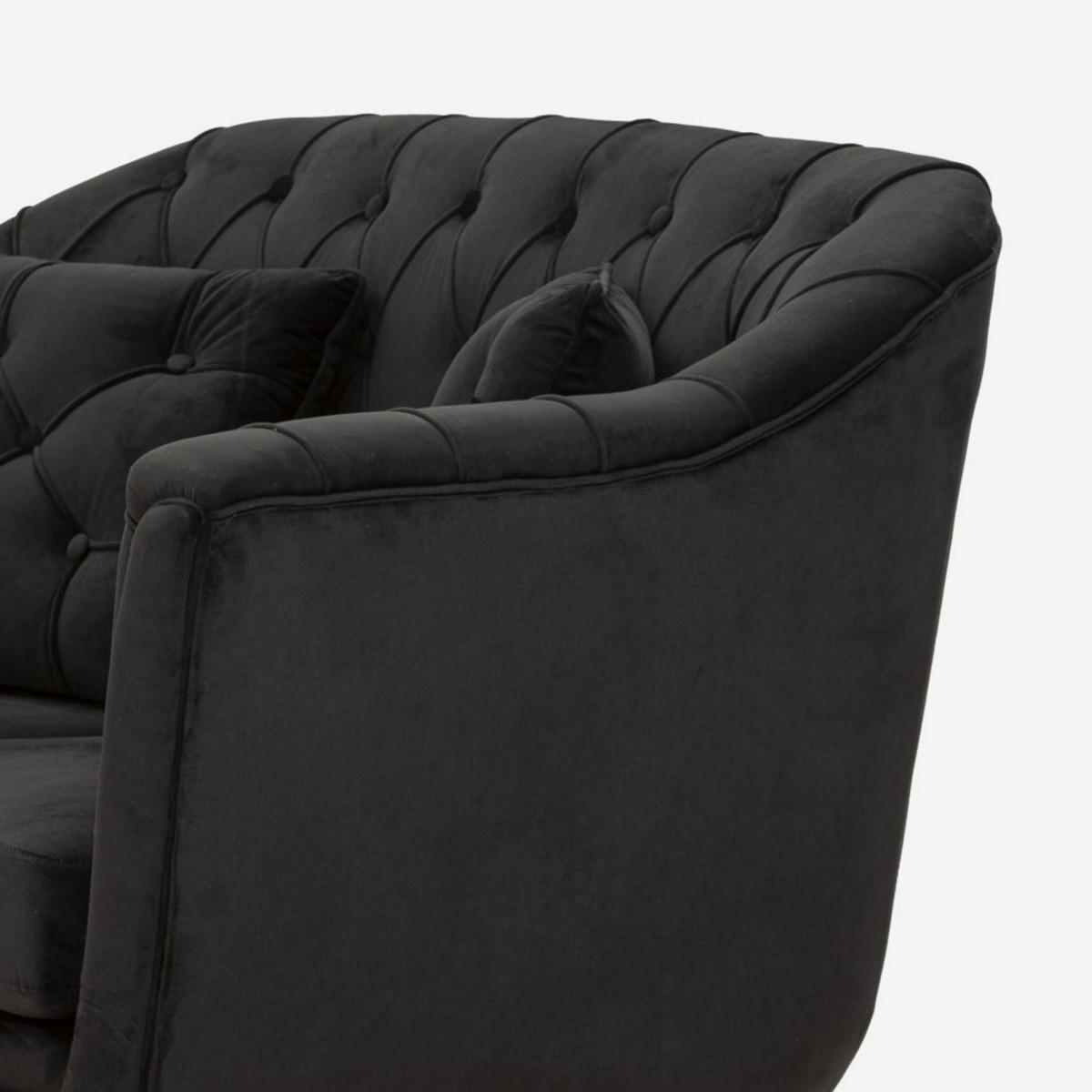 2-SITZER Sofa gepolstert Budapest - Schwarz - Schwarz, Holzwerkstoff/Kunststoff (130/91/83cm) - Pasmara
