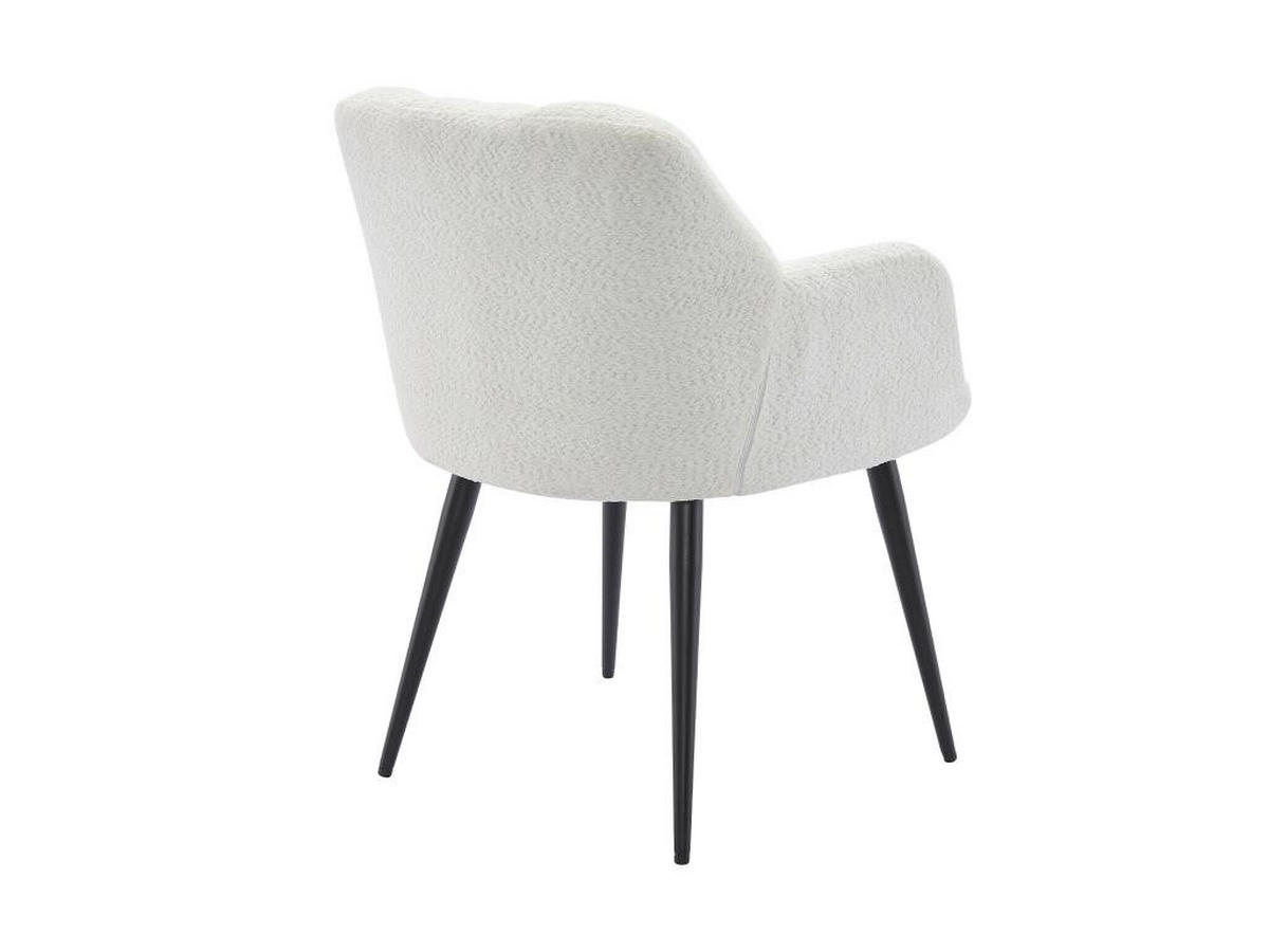 STUHL mit Armlehnen 6er-Set - Bouclé-Stoff & Metall - Weiß - PEGA - Schwarz/Weiß, Textil (62/78/58.5cm) - Pascal Morabito