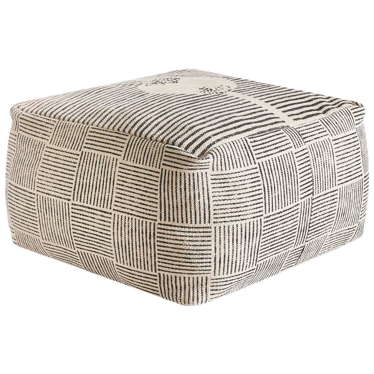 POUF Grau Lutz - Braun/Grau, Naturmaterialen (45/25/45cm) - Beliani