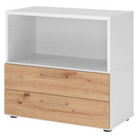 AKTENSCHRANK klein mit Schubladen 41,7/80/74,8 cm in Weiß/Wildeiche - Wildeiche/Weiß, Holzwerkstoff (80/74.8/41.7cm) - bümö